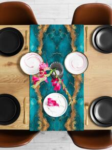 1入組大理石紋樣式長方桌布 - 彩色 - 查看 4