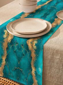 1入組大理石紋樣式長方桌布 - 彩色 - 查看 2