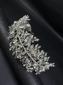 1 chiếc băng đô đính đá lấp lánh cho cô dâu, băng đô cài tóc cho phù dâu, băng đô pha lê thủ công, băng đô dự tiệc cưới, vương miện hoàng gia, phụ kiện ngày Valentine. - Bạc - Xem 6