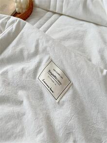 Ruffle Decor Duvet Cover Set Without Filler, Simple Bedding Set For Bedroom - White - View 3