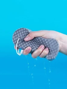 1入組素色去角質沐浴現代纖維超柔軟身體沐浴海綿適用於浴室 - 灰色 - 查看 6