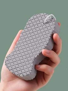 1入組素色去角質沐浴現代纖維超柔軟身體沐浴海綿適用於浴室 - 灰色 - 查看 4