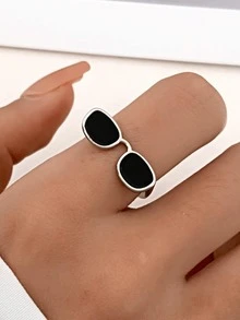 Hombres Gafas diseño Anillo - Plateado - Ver 2