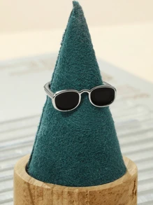 Hombres Gafas diseño Anillo - Plateado - Ver 1