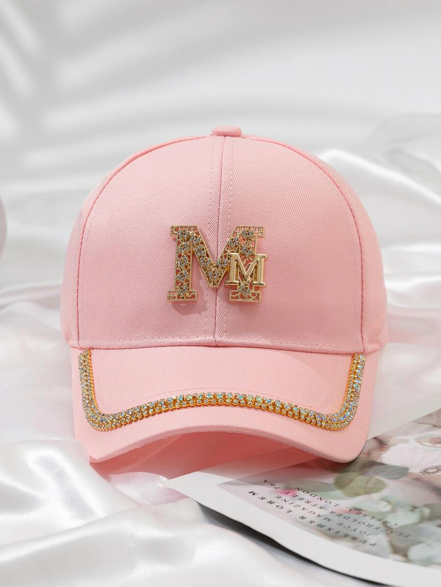 1 件女式可调节休闲简约日常棒球帽 - 粉色 - 查看 1