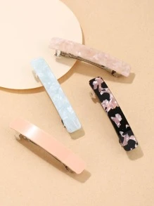 2个装女士随机图案发夹，日常休闲爪夹，发卡，发饰，学生用品，发饰，头部饰品 - 彩色 - 查看 2