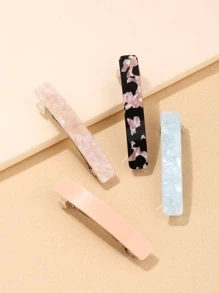 2个装女士随机图案发夹，日常休闲爪夹，发卡，发饰，学生用品，发饰，头部饰品 - 彩色 - 查看 4