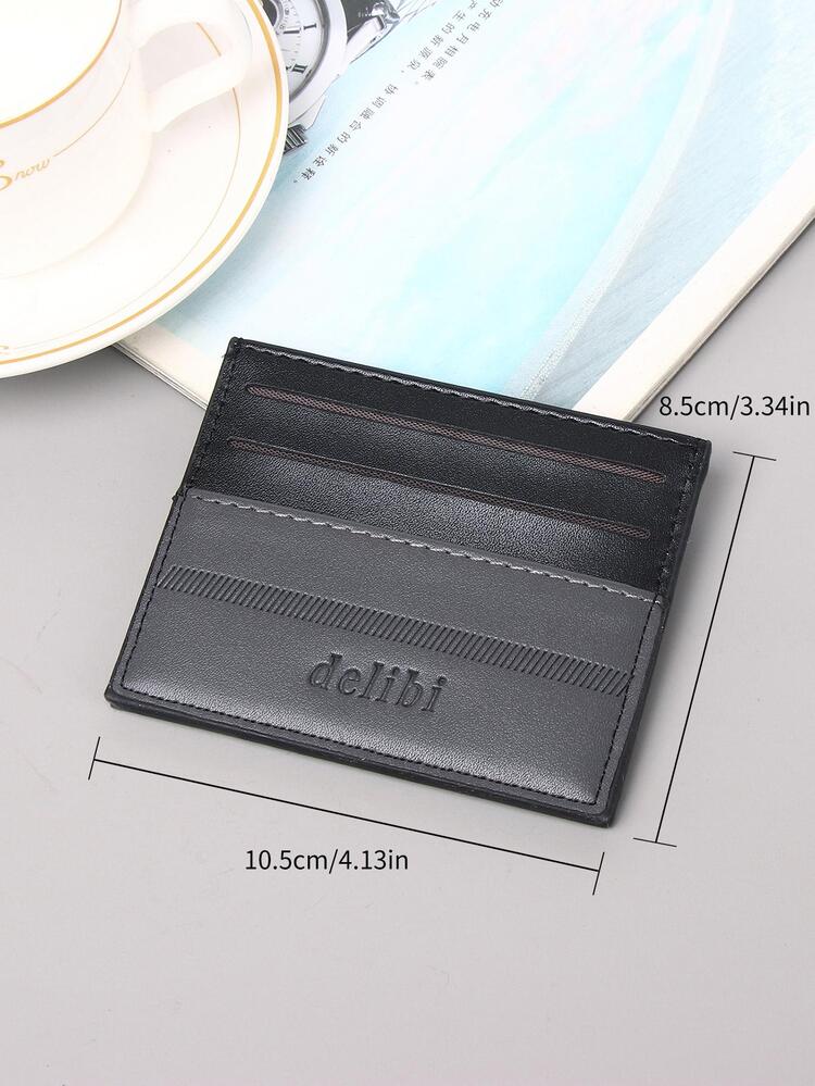 DE LI BI Slim Two Tone Classic Card Holder Portable For Daily Use