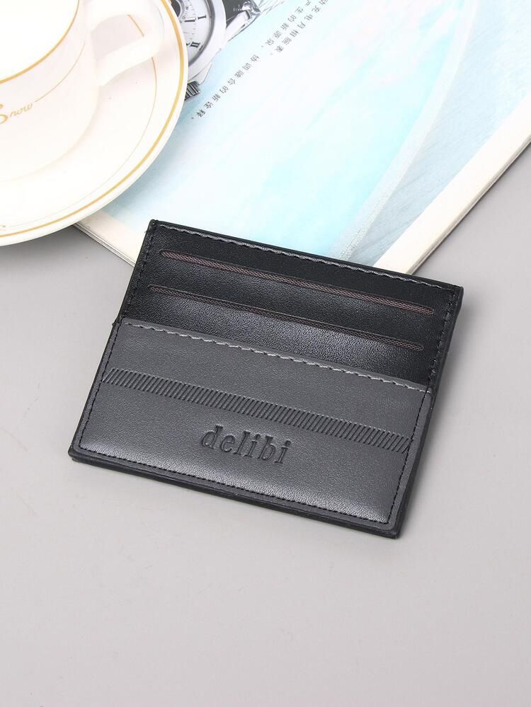 DE LI BI Slim Two Tone Classic Card Holder Portable For Daily Use