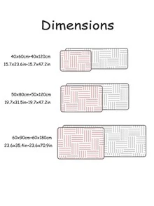 1入組刀具和字母圖案防滑廚房現代滌綸廚房墊適用於家庭 - 彩色 - 查看 2