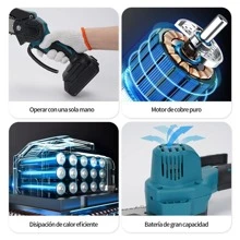 6 Inch Mini Cordless Portable Electric Chainsaw - Blue - View 4