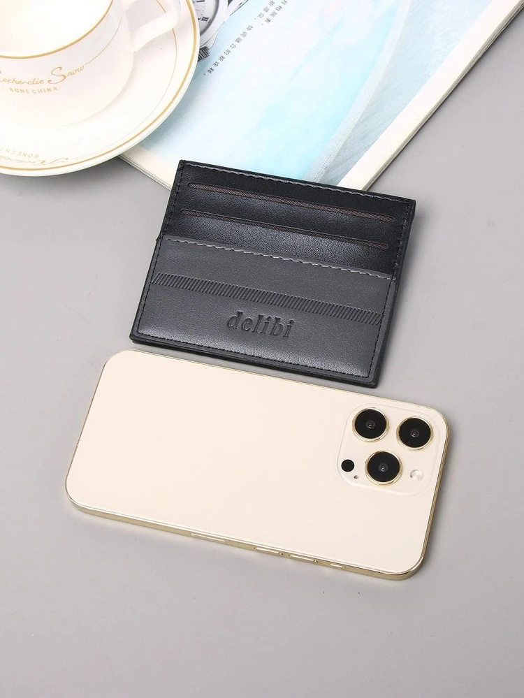 DE LI BI Slim Two Tone Classic Card Holder Portable For Daily Use