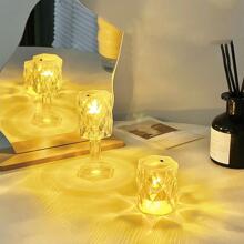 1入組PP桌子現代幾何設計床頭燈適用於家庭裝飾用品 - 黃色 - 查看 4