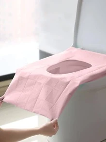 1 包一次性防水马桶座套，便携式卫生垫，适用于公共卫生间浴室装饰秋季装饰 - 粉色 - 查看 1