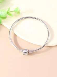 Vòng đeo tay bằng thép không gỉ tối giản - Bạc - Xem 1