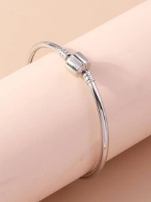 Vòng đeo tay bằng thép không gỉ tối giản - Bạc - Xem 4