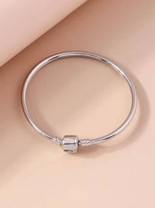 Vòng đeo tay bằng thép không gỉ tối giản - Bạc - Xem 3