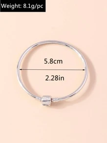 Vòng đeo tay bằng thép không gỉ tối giản - Bạc - Xem 5