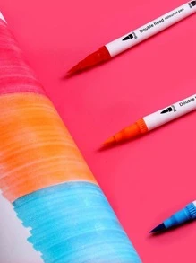 Set Of 48 European & American Style Art Marker Pens, With Fine Tip & Broad Tip Markers, For Calligraphy, Drawing, Lettering, Sketching, Coloring