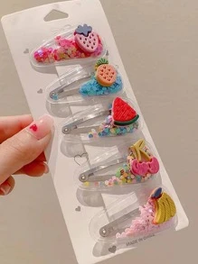 5 Cái Phụ Nữ Trái Cây & Sequin Trang Trí Kẹp Dễ Thương Để Trang Trí Tóc - Nhiều màu - Xem 2