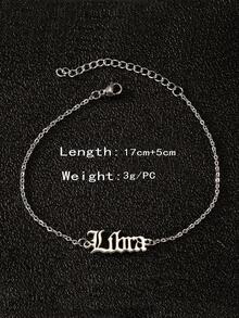 1入歐美風格復古時尚極簡不鏽鋼十二星座吊墜手鏈女款,適合日常佩戴的禮物 - 銀色 - 查看 5