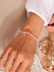 Vòng tay trang trí trái tim - Bạc - Xem 3