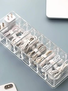 1 Hộp Bảo Quản Sạc Điện Thoại Trong Suốt, Hộp Lưu Trữ Dòng Dữ Liệu Bằng Nhựa Hiện Đại Cho Gia Đình - Trong sáng - Xem 2