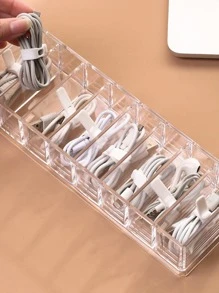 1 Hộp Bảo Quản Sạc Điện Thoại Trong Suốt, Hộp Lưu Trữ Dòng Dữ Liệu Bằng Nhựa Hiện Đại Cho Gia Đình - Trong sáng - Xem 3