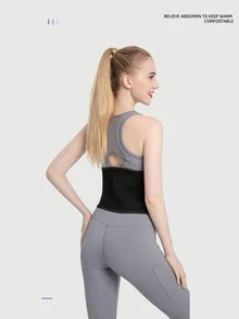 Cinturica unicolor Faja Pesas Gym Halterofilia Cinturon Gym,faja para gym mujer,fajas para gym, - Negro - Ver 7