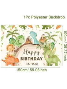 1pc Dinosaur Pattern Background Cloth - Multicolor - View 3