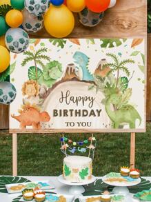 1pc Dinosaur Pattern Background Cloth - Multicolor - View 1