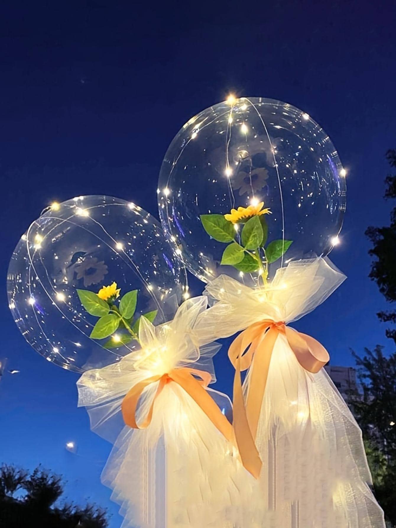 10 piezas Decoración transparente luz LED decorativo moderno poliamida globo para fiesta - transparente - Ver 1