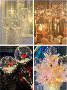10 piezas Decoración transparente luz LED decorativo moderno poliamida globo para fiesta - transparente - Ver 4