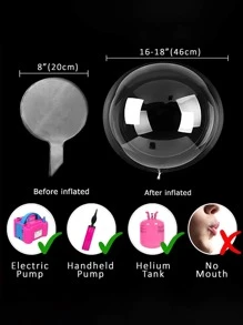 10 piezas Decoración transparente luz LED decorativo moderno poliamida globo para fiesta - transparente - Ver 9