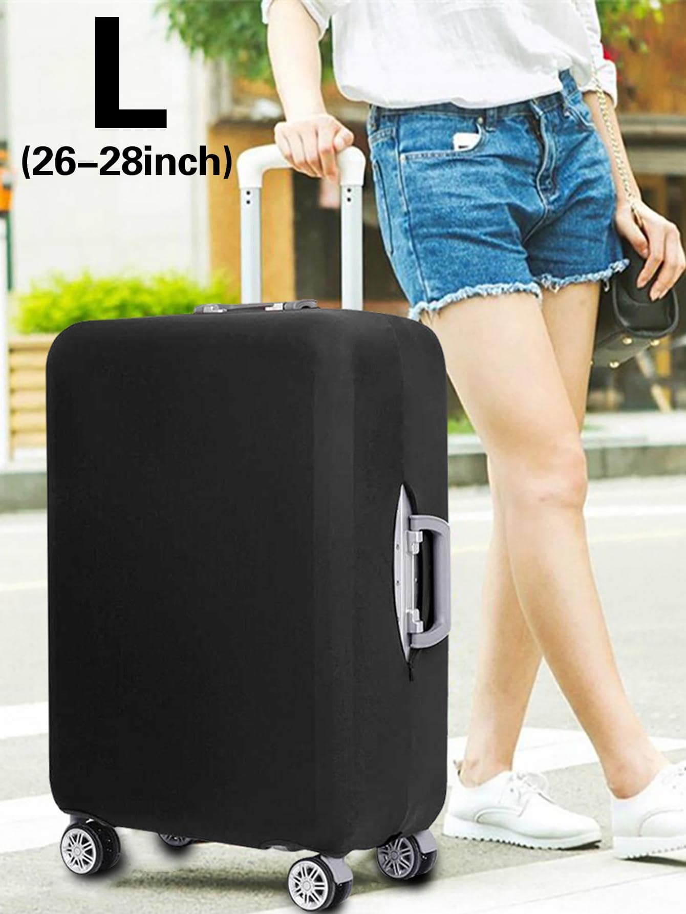 26-28 Inch Luggage Cover Suitcase Protector Cover Elastic Protective Cover For 18-28 Inch Suitcase - Black - View 1