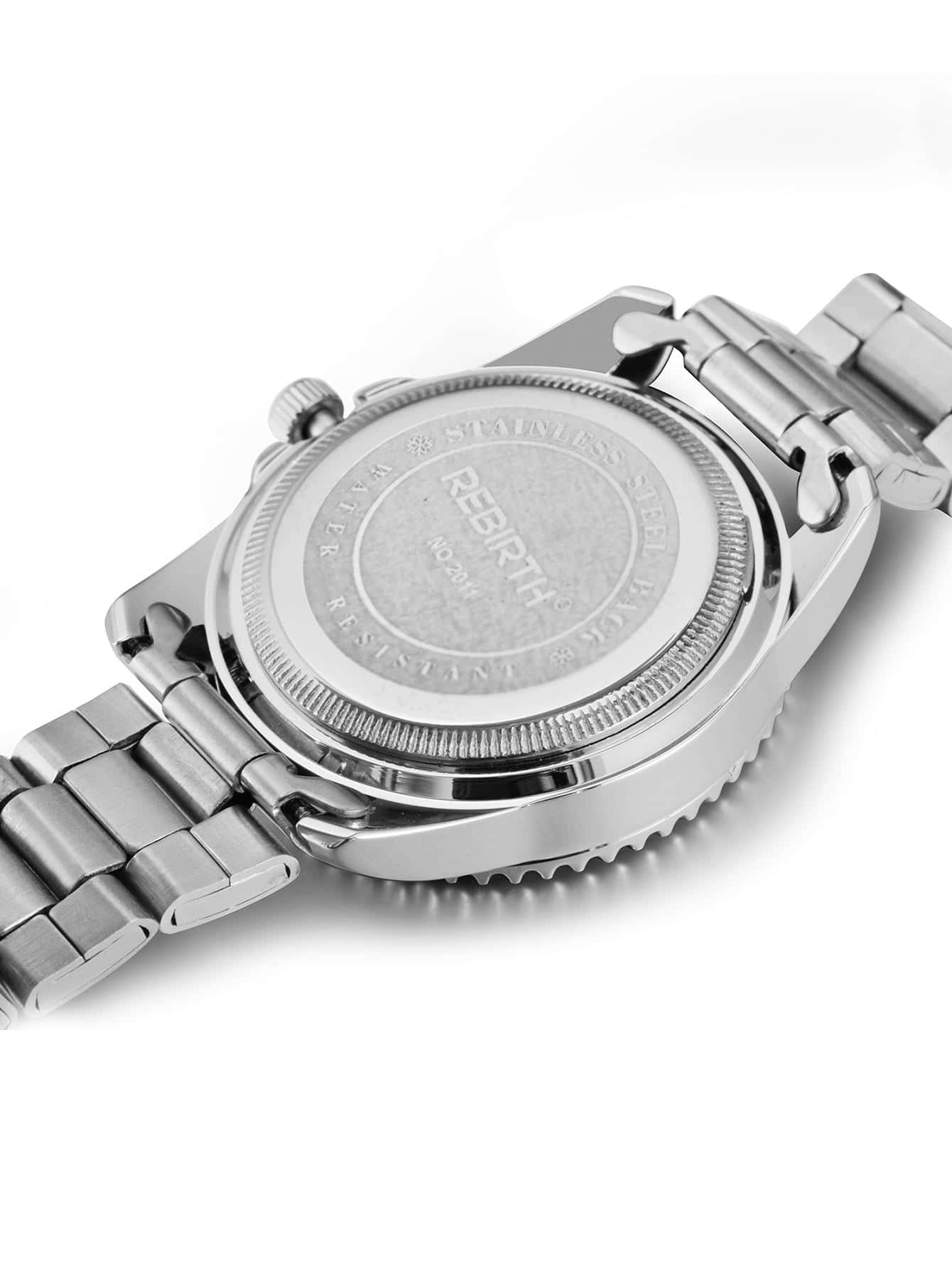 REBIRTH Reloj cuarzo de puntero redondo con diseño de diamante de imitación - Rosa - Añade 6