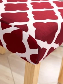 1 個紅色印花彈性椅套 - 紅色 - 查看 6