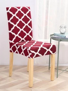 1 個紅色印花彈性椅套 - 紅色 - 查看 4