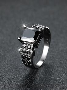 水鑽裝飾圓環 - 黑色 - 查看 1