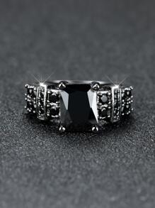 水鑽裝飾圓環 - 黑色 - 查看 2