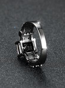 水鑽裝飾圓環 - 黑色 - 查看 4