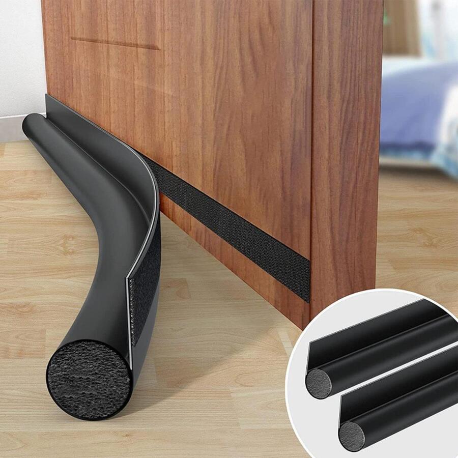 1pc Door Sealing Strip, Modern Solid Sealing Strip For Home - Black - View 1