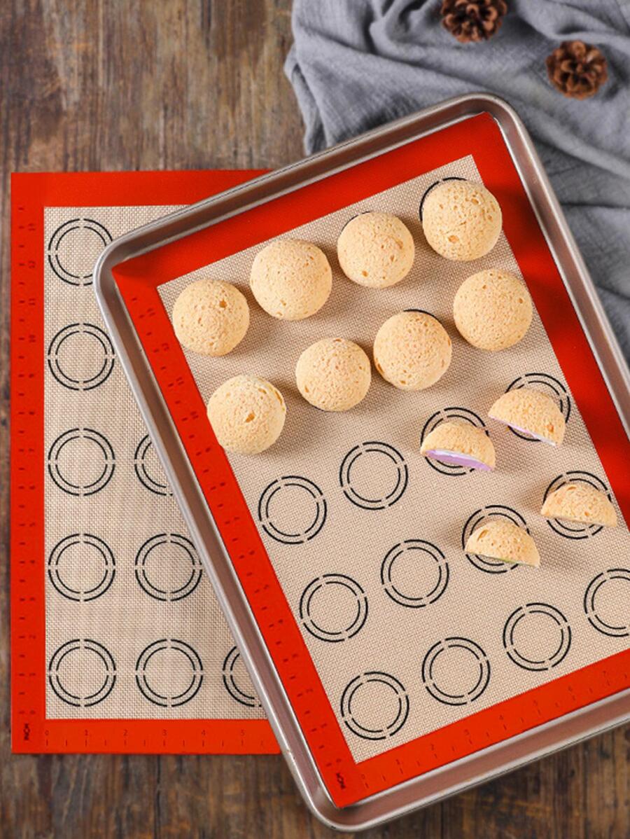 Cippes 1入組組帶刻度矽膠烘焙墊，可重複使用的不粘耐熱烤箱烤盤墊，Macron Cookie 披薩蛋糕麵包糕點廚房工具，16.53 英寸 x 11.61 英寸