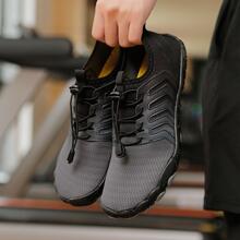 Giày thể thao thiết kế dây rút cho nam, Giày vớ Elastane Aqua ngoài trời giải trí - màu đen - Xem 5