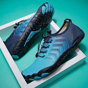 Men Ombre Drawstring Design Sneakers, Leisure Outdoor Elastane Aqua Socks Shoes