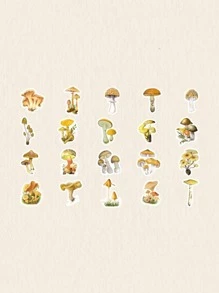 1 Paquete De Pegatinas De Paraíso De Hongos, 40 Unidades Por Paquete - Multicolor - Ver 5