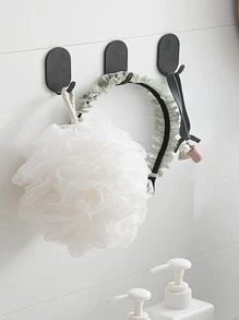 5 chiếc móc dính hạng nặng, không cần khoan, lý tưởng cho phòng tắm và nhà vệ sinh, dễ dàng treo khăn lên tường hoặc cửa ra vào, lá cây - màu đen - Xem 3