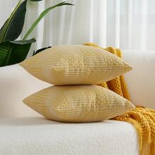 1 vỏ đệm thiết kế hình học không có chất độn - Màu vàng - Xem 3