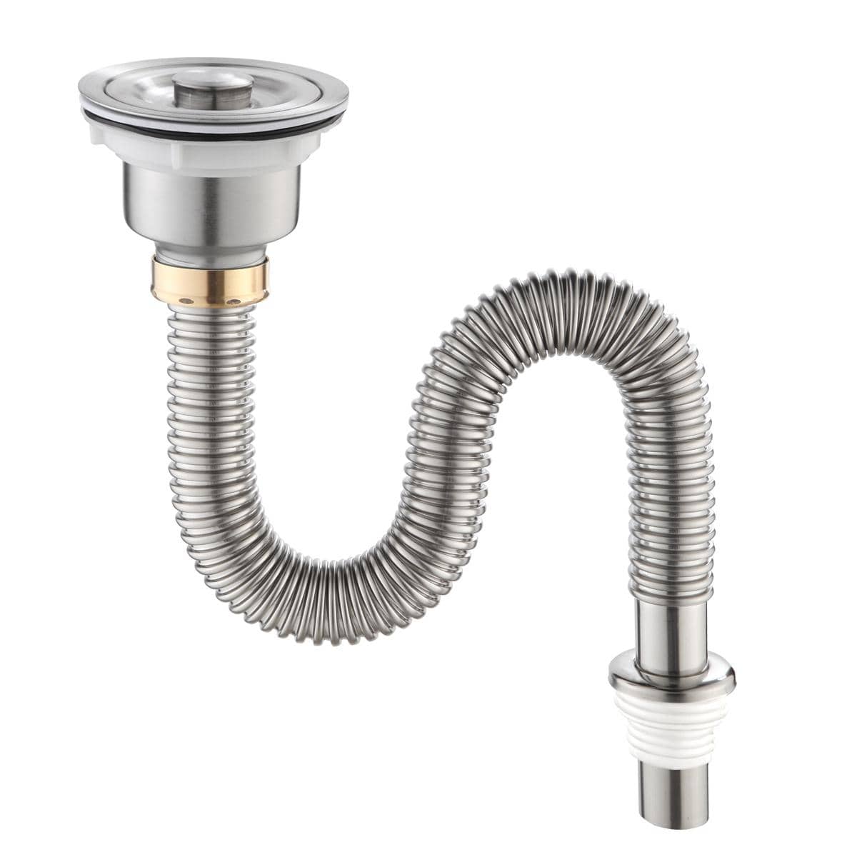 1set Stainless Steel Drain Pipe, Modernist Drain Pipe For Kitchen - Silver - View 1