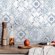 10入組圖案印花牆貼 - 藍白色 - 查看 4